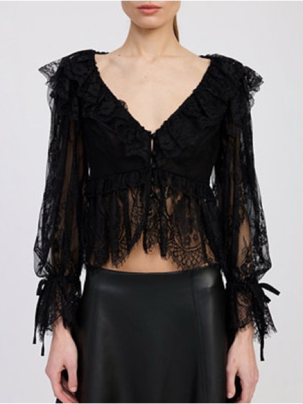 En Saison Women's Peregrine Lace Peplum Top